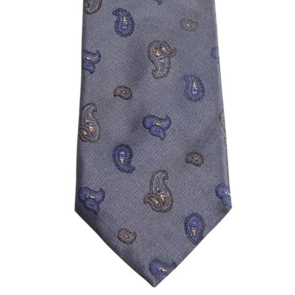HEMLEY Men's Tie 100% Silk - Charcoal Grey, Navy, Chocolate Brown & Soft Blue - Picture 1 of 8